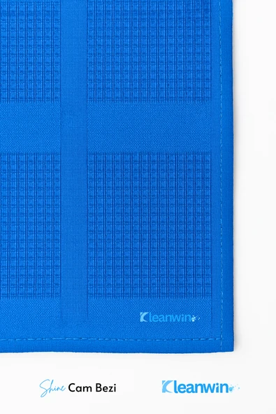 Kleanwin Shine Mikrofiber Cam Bezi 40x60 cm | 200 GSM | Mavi | İz Bırakmaz, Emici Araç ve Ev Temizlik Bezi - Resim 4