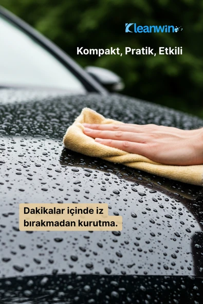 Kleanwin Shammy 3’lü Set Gold Güderi Bez | 50x70 cm | 240 GSM | Oto Kurulama Bezi, Emici Araç ve Ev Bezi - Resim 3