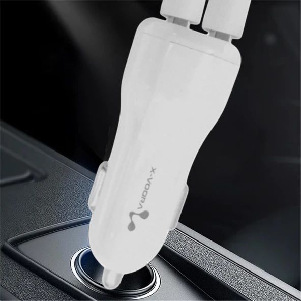 X-Voora XW-026 2 Çıkışlı Micro Kablo + Araç Şarj Aleti VR-19724 - Resim 3