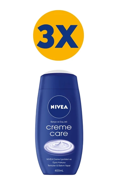 Nivea Creme  Care Banyo Ve Duş Jeli 3 x 400 ML ürün görseli 1
