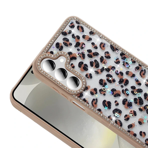 Galaxy A55 Kılıf Taşlı ve Simli Tasarım Zore Azra Kapak - Resim 7