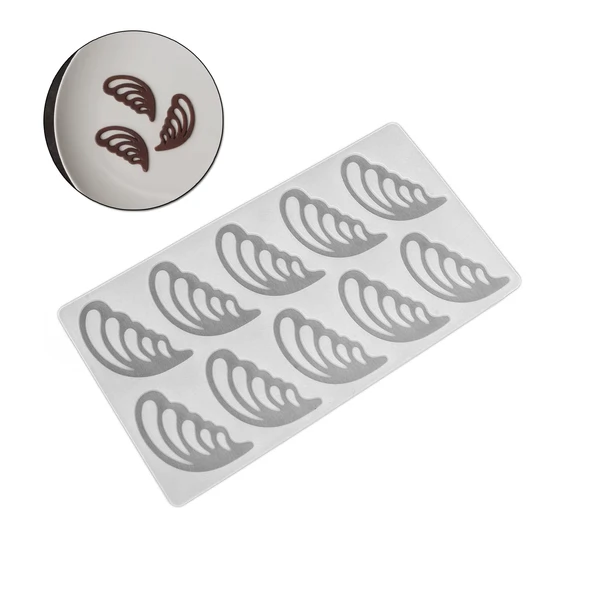 Silikon Kanat Şeklinde Çikolata ve Şeker Kalıbı 10 Lu ürün görseli