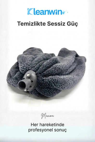 Kleanwin Maxima Gri Mega Boy Mikrofiber Havlu Mop Ucu – Yer Silme Mopu, İz Bırakmayan Temizlik Mopu - Resim 6