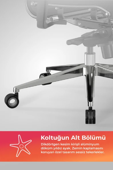 Metta Samurai Ergonomik Koltuk | Bel Destekli, Tekerlekli, Yükseklik Ayarlı, Yönetici Koltuğu -506.F.1.62 - Resim 6