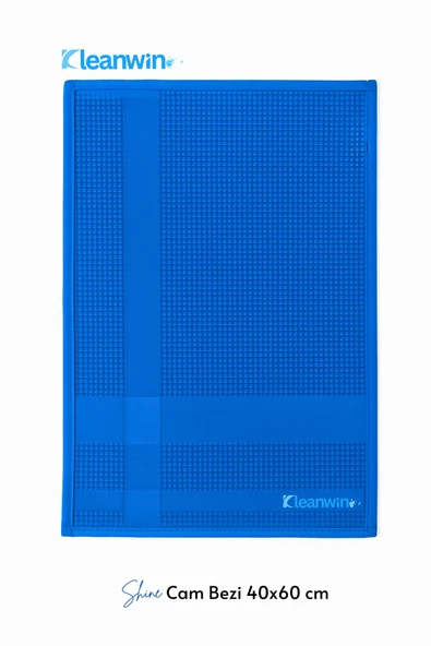 Kleanwin Shine Mikrofiber Cam Bezi 40x60 cm | 200 GSM | Mavi | İz Bırakmaz, Emici Araç ve Ev Temizlik Bezi - Resim 3