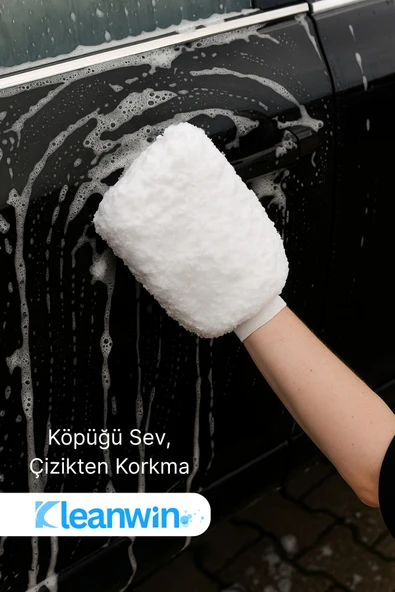 Kleanwin HydroGlove Pro Ultra Yumuşak Mikrofiber Oto Yıkama Eldiveni – Çizmez, Tüy Bırakmaz, Süper Emici - Resim 5