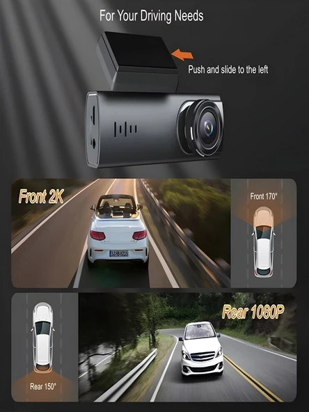 1080P WiFi Mini Araç Kamerası 170 Derece Geniş Açı Gece Görüş Döngüsel DVR Kayıt Dash Cam - Resim 2