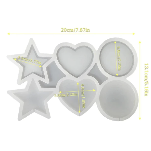 Silikon Çok Şekilli Lolipop Kalıbı (Yıldız, Yuvarlak, Daire) - Şeker & Çikolata Kalıbı - Resim 6