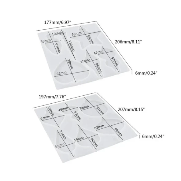 Epoksi Noel Dekorasyon Süsleri Silikon Kalıbı 12 Li (2 Parça) - Resim 2