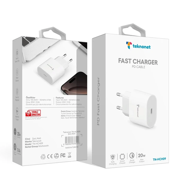 Teknonet TN-HCH09 20W PD 3000 mAh Şarj Aleti NT-92564 - Resim 2
