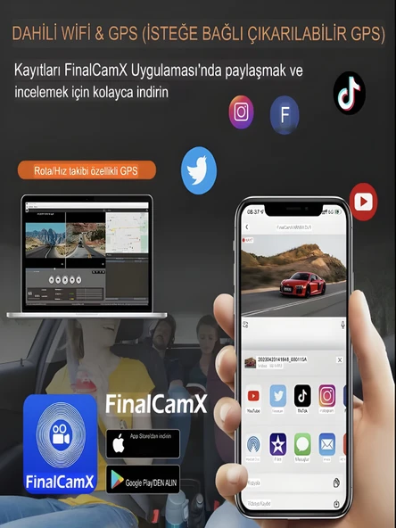 1080P WiFi Mini Araç Kamerası 170 Derece Geniş Açı Gece Görüş Döngüsel DVR Kayıt Dash Cam - Resim 6