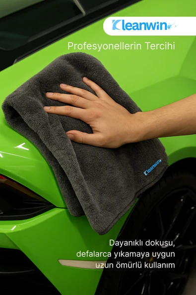Kleanwin Angora Mikrofiber Bez 50x70 cm 350 GSM | Oto Kurulama Havlusu,Araç Yıkama,Cam ve Kurulama Bezi - Resim 4