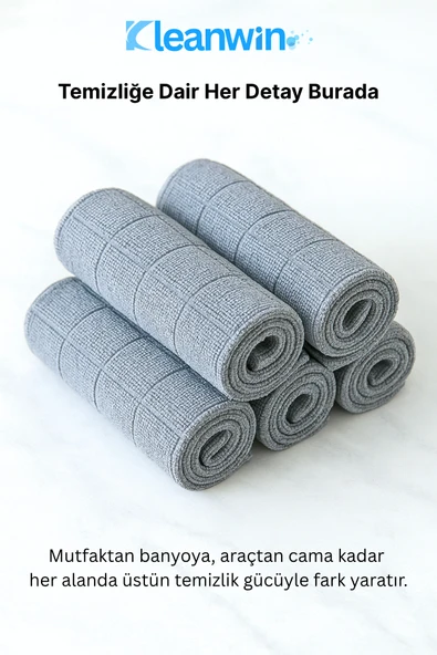 Kleanwin GridPro 3’lü Mikrofiber Mutfak Bezi 40x40 cm – Çok Amaçlı İz Bırakmayan Temizlik Bezi - Resim 7