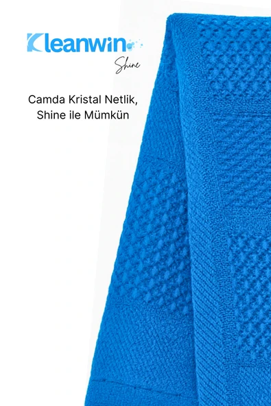 Kleanwin Shine 2’li 40x60Cm Mikrofiber Cam Bezi Seti – Mavi ve Turuncu, Ev ve Araç Cam Temizlik Bezi - Resim 5