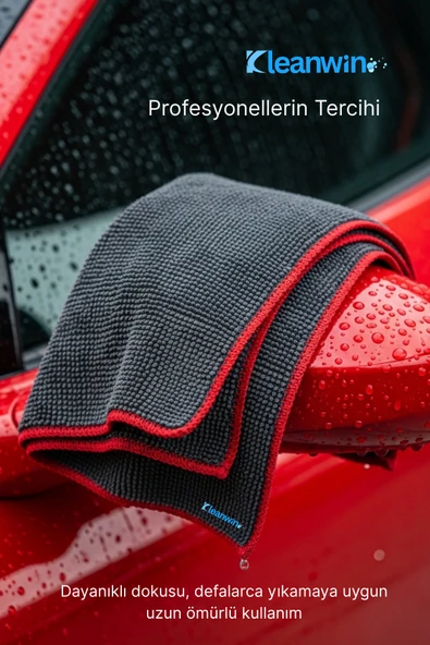 Kleanwin Gaia 2'li 50x70cm Mikrofiber Kurulama Bezi 300 GSM | Oto Kurulama Havlusu, Araç ve Cam Temizlik Bezi - Resim 4