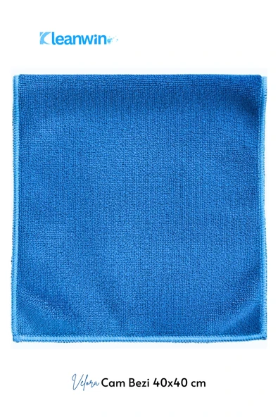 Kleanwin Velora Mavi Kadife Mikrofiber Bez 40x40Cm 400 GSM – Ev, Mutfak ve Araç Çok Amaçlı Temizlik Bezi - Resim 2