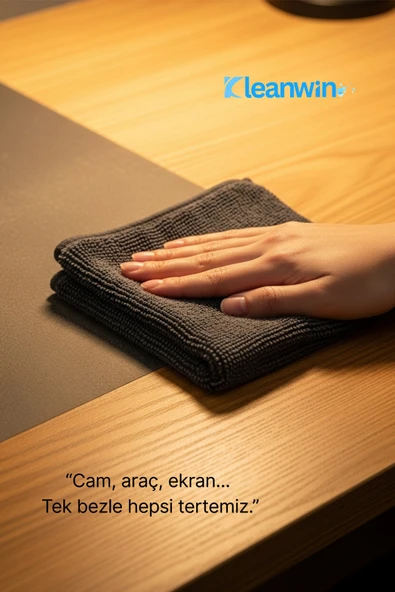 Kleanwin Titan 4’lü Mikrofiber Kurulama Bezi 40x40 cm | 300 GSM | Kurulama Havlusu, Çok Amaçlı Temizlik Bezi - Resim 6