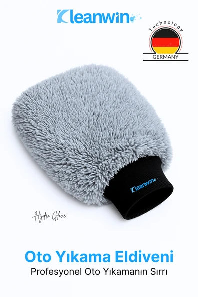 Kleanwin Hydroglove Mikrofiber Oto Yıkama Eldiveni | Gri | Sünger Dolgulu, Emici Araç Temizlik Eldiveni ürün görseli