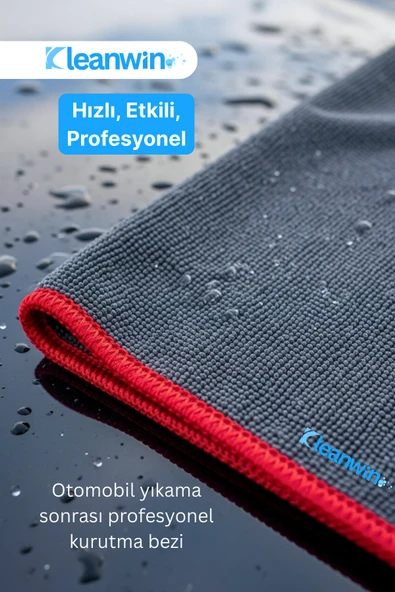 Kleanwin 3’lü Mikrofiber Oto Yıkama Seti | Sünger + Oto Kurulama Bezi + Araba Cam Bezi | Araç Temizleme Seti - Resim 3