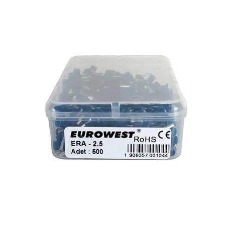 Eurowest 2,50mm Mavi İzoleli Yüksük ( 1 Kutu 500 Adet ) ürün görseli 1