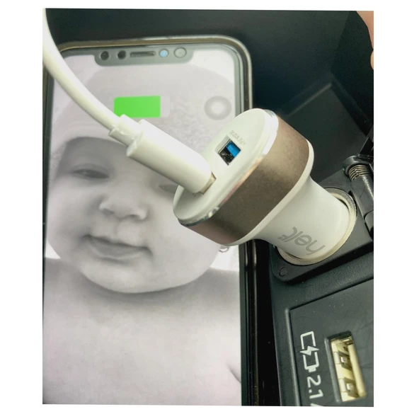 Helt HT-17 5W 2 Çıkışlı Lightning Kablo + Araç Şarj Aleti NT-14575 - Resim 3