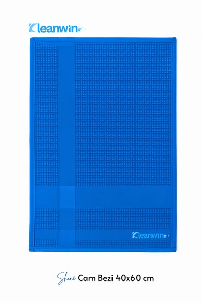 Kleanwin Shine 12’li Set 40x60cm Mikrofiber Cam Bezi Mavi–Ev ve Oto Temizlik Bezi, İz Bırakmaz Mikrofiber Bez - Resim 6