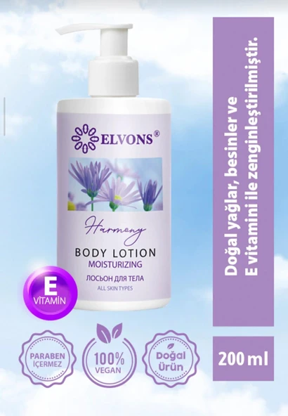 ELVONS VÜCUT LOSYONU-HARMONY 200 ML ürün görseli 1