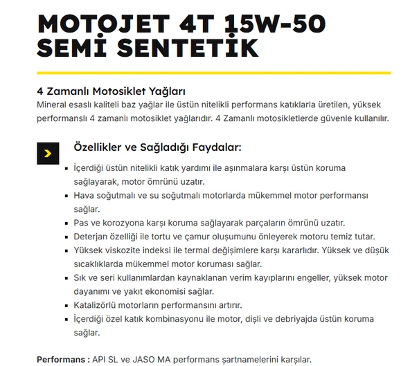 HSGL Lubran 4T MotoJet 15W-50 15x1 LT Motosiklet Yağı  Yüksek Performanslı 4 Zaman Motor Yağı 15 lt - Resim 4