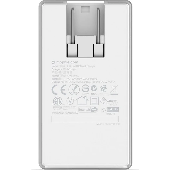Mophie Beyaz Çift Çıkışlı Şarj Cihazı GP-G920MPBPABU - Resim 3