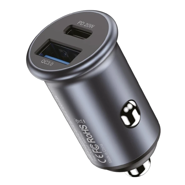 Nettech NT-CCH03 Usb + Type-C PD 18W + 20W 2 Çıkışlı Araç Şarj Aleti NT-CCH03 ürün görseli 1