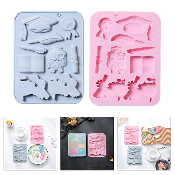 Silikon Mezuniyet Temalı Çikolata Ve Jelibon Kalıbı 9 Lu ürün görseli