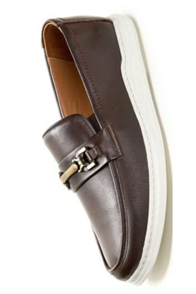 191074 Kahverengi Erkek Loafer Günlük Deri Ayakkabı - Resim 3