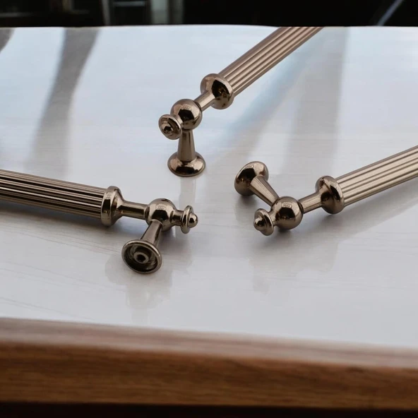 Nesil Çizgili 224 mm Bronz Metal Kulp Mobilya Çekmece Mutfak Dolabı Dolap Kulpları Kulpu Kulpları - Resim 6