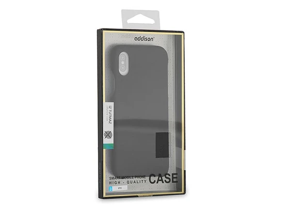 Addison IP-888 İnce İz Yapmaz Siyah iPhone X Telefon Kılıfı - Resim 2