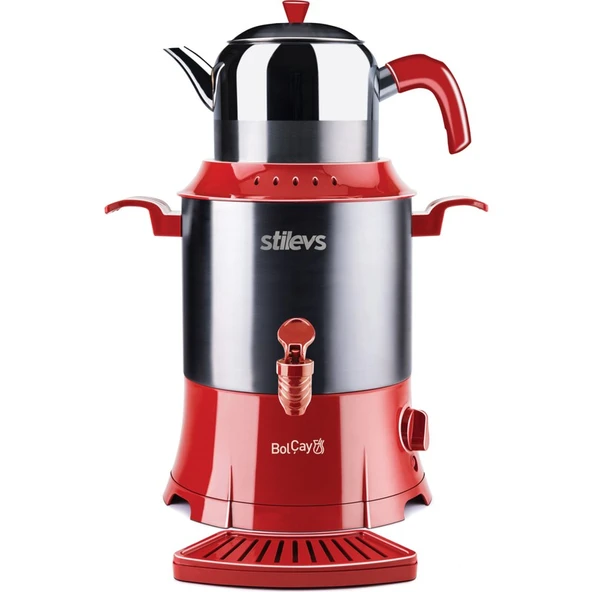 Stilevs Çelik Lux Semaver - Kırmızı ürün görseli