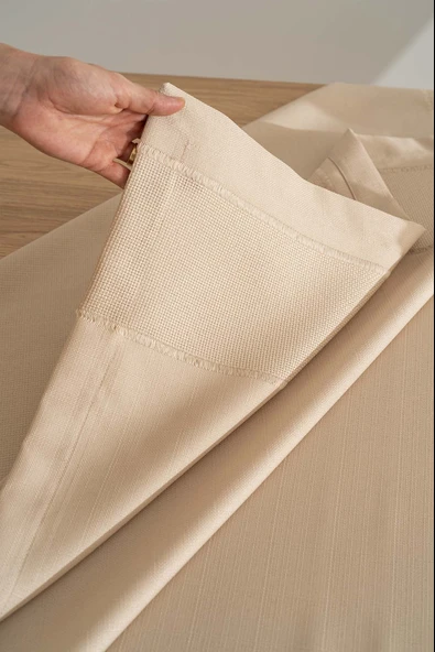 Nora Bej Zarf Köşe Masa Örtüsü 150x220 cm - Resim 7