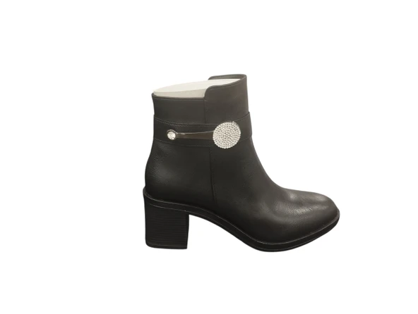 Ventes 9061512Z Yandan Fermuarlı 6 cm Kalın Topuk Günlük Kadın Bot