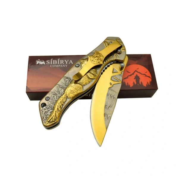 Sibirya Bozkurt Çakı Gold - Resim 2