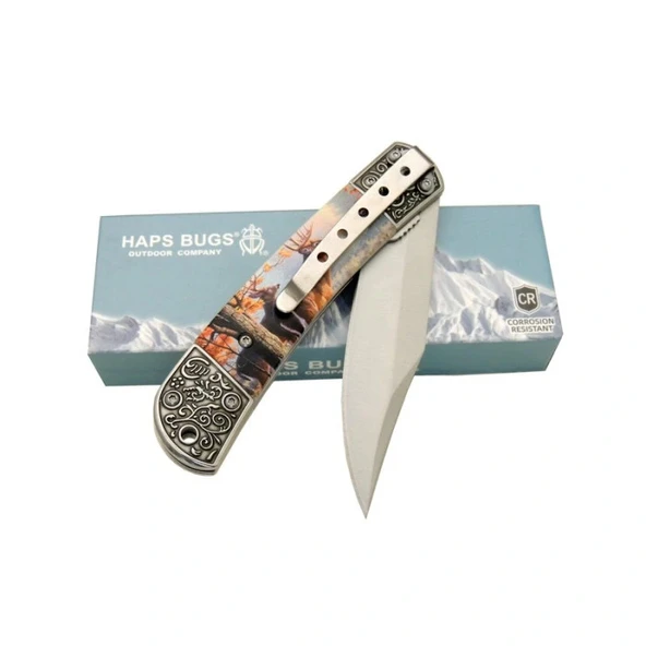 Haps Bugs Geyikli İşlemeli Çakı - Resim 2