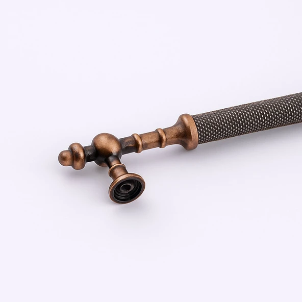 Ladin Tırtıklı Antik Bakır Metal Kulp 320 mm Dayanıklı Kulpları Mobilya Çekmece Dolap Kapak Kulpu - Resim 6