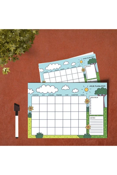 LİGONA Okul Çocuk Planlayıcı Yaz-Sil Pvc Poster 21x30 cm