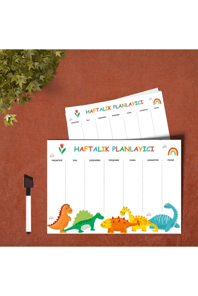 LİGONA Okul Çocuk Haftalık Planlayıcı Yaz-Sil Pvc Poster 21x30 cm