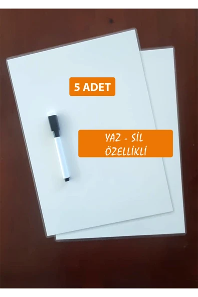 Uraz Defter 5 Adet Yazılıp Silinebilir A4, Masaüstü, Pratik Not Alma, Akıllı Kağıt Silinebilir Yazı Tahtası