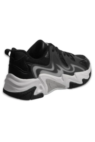 Mp 241-1673 Siyah Kadın Bağcıklı Yürüyüş Ayakkabısı - Resim 4