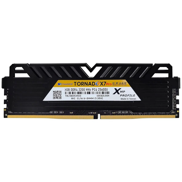 Twinmos TornadoX7 Pro 8 GB 3200 Mhz CL16 TMD48GB3200D16BKX7P DDR4 Tek Modül Ram - 2