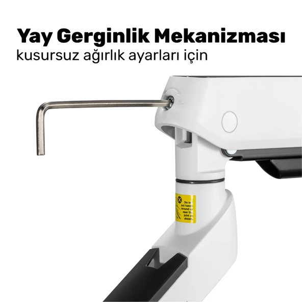 NPO STD54012HLW Elysium 27"-45" Profesyonel Gaming RGB Amortisörlü VESA Tek Kol Monitör Tutucu - Resim 6