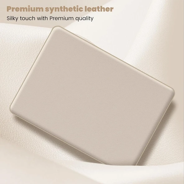 Apple Macbook Air 15inç M2/M3 A2941 A3114 Kılıf Synthetic İpeksi Deri Standlı Havalandırmalı Kapak 2023 2024 - Resim 11