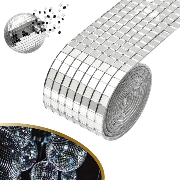 Gümüş Renk Aynalı Dekor Bandı Kendinden Yapışkanlı 1 Metre x 4 cm ürün görseli