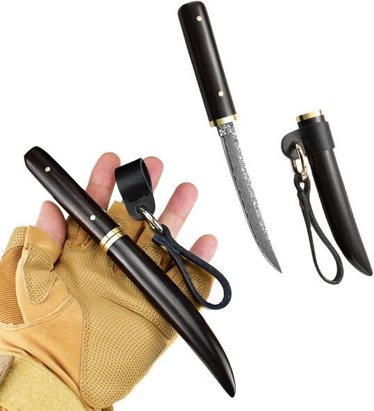 Japon Tanto Efsane Model Damascus - Resim 2