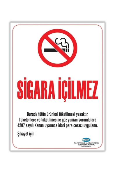 4K MEDYA Sigara Içilmez 50x70 Cm Folyo Baskı